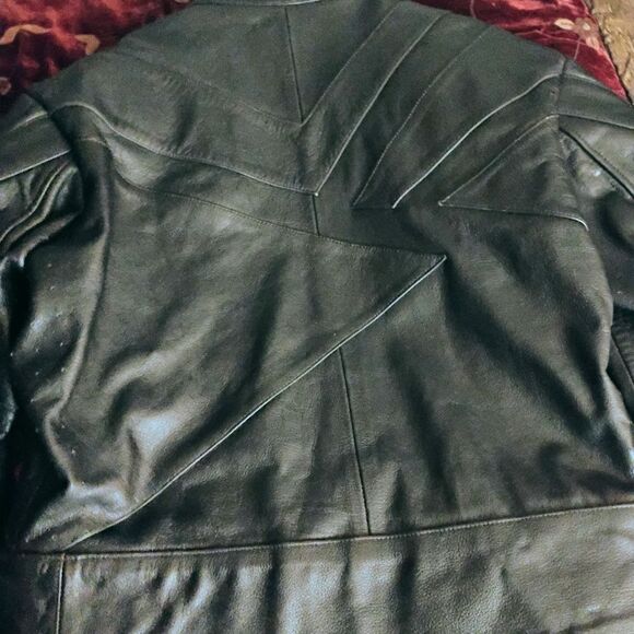Men's Black Leather Jacket - Picture 3 of 16